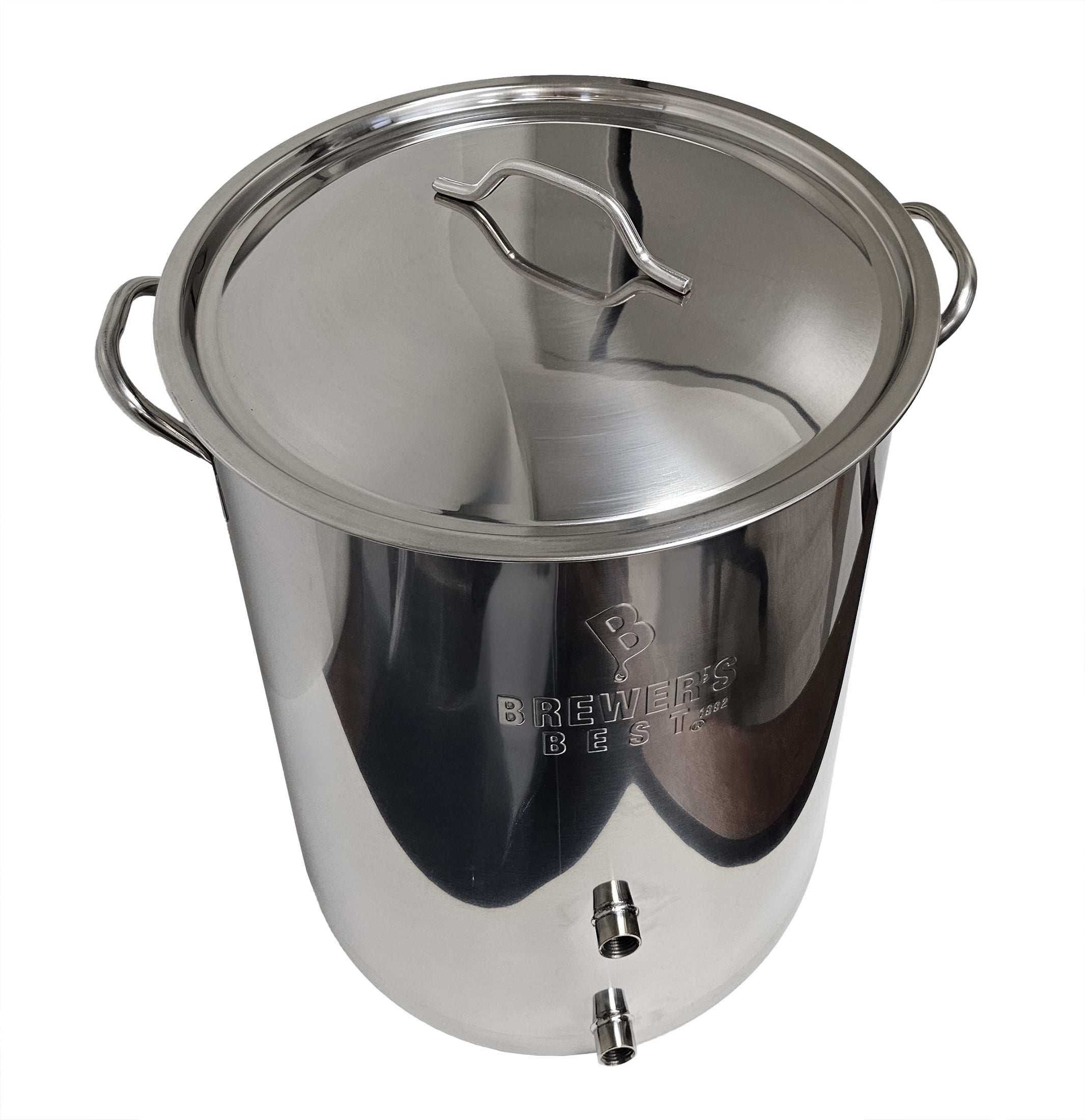 Brewer's Beast 8 Gallon Stainless Steel Kettle - Dual Ports With Tri-Clad Bottom For Home Brewing