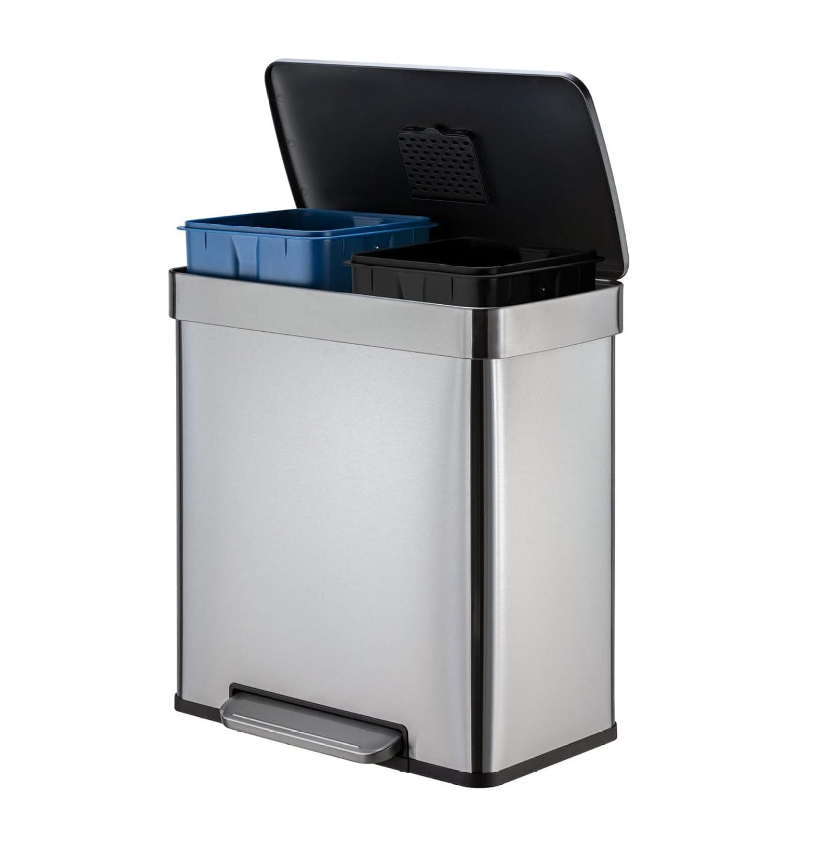 16 Gallon Trash Can, 8 Gallon Dual Compartment Step On Kitchen Trash