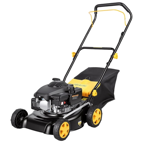 16" Gas Push Lawn Mower, 3 in 1 Lawn Mower, Self Propelled Lawn Mower, Push Lawn Mower with 45L Grass Tank, Big Wheels