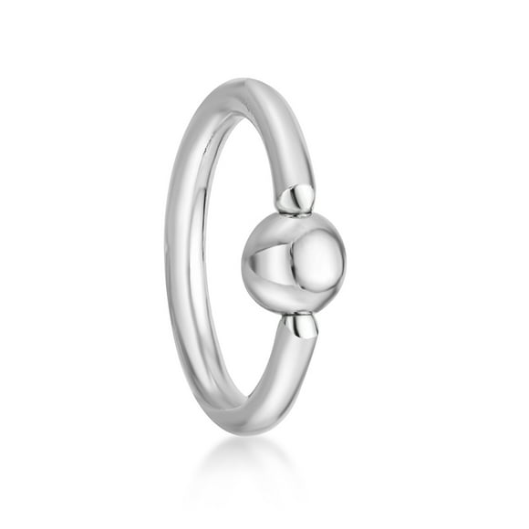 16 Gauge 14K White Gold Captive Bead Universal Hoop Ring