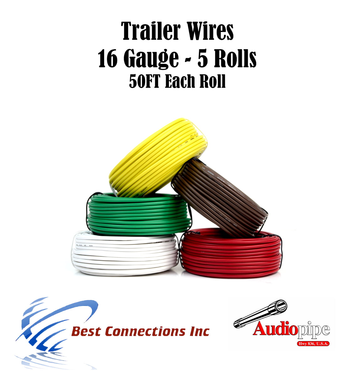 50 Ft Section 16 Gauge Remote Wire Black Primary Lead Cable 16 AWG