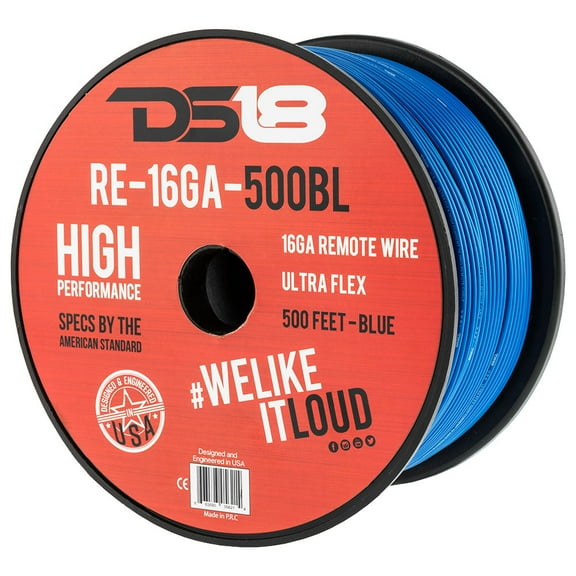 16 Gauge 500' Feet Blue Primary Remote Wire 12V Auto Wiring Cable AWG Ultra Flex Spool