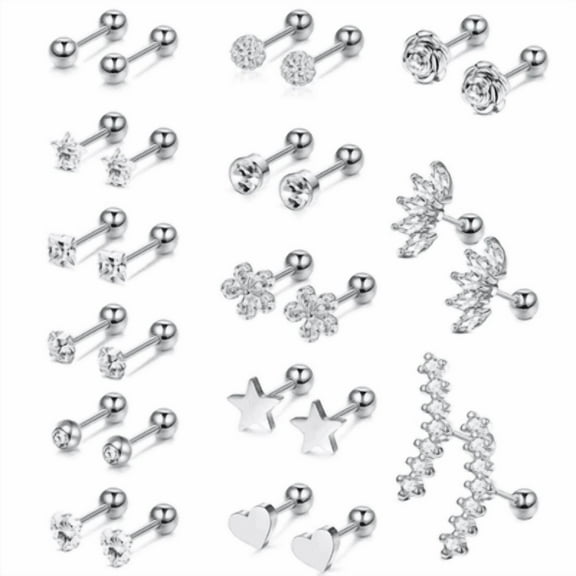 16 Gauge Cartilage Earrings for Women Hypoallergenic Surgical Stainless Steel Gold Cartilage Earring Set Daith Conch Tragus Helix Piercing Jewelry