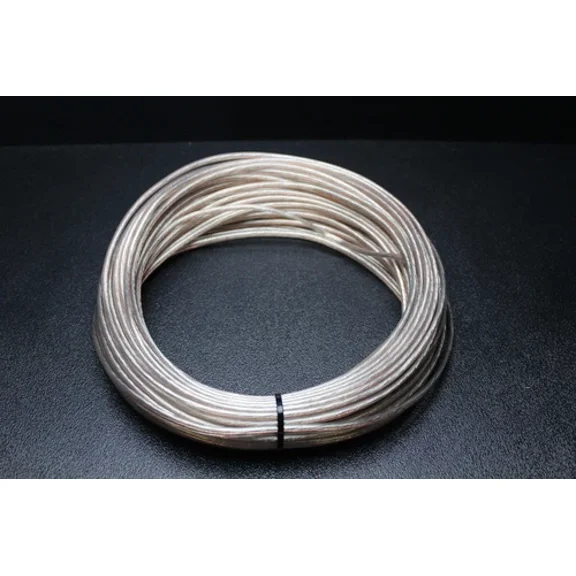 16 Gauge Clear Speaker Wire 50 Ft Awg Cable Power Ground Stranded Home Car