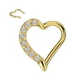 thumbnail image 1 of 16 Gauge Gemmed Daith Earrings for Right Ear 16g Daith Piercing Jewelry 8mm Gold Plated Surgical Steel Heart Shaped, 1 of 5