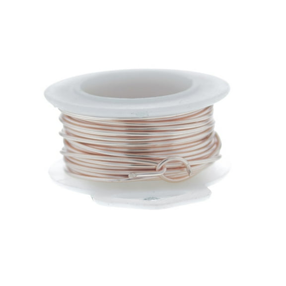 16 Gauge Round Silver Plated Rose Gold Copper Craft Wire - 15 ft