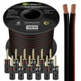thumbnail image 1 of 16 Gauge Speaker Wire (100 Feet /30.48 Meters) with Banana Plugs (6 Pairs, 12 Pieces) GearIT Pro Series 16 AWG Speaker Cable - Black, 1 of 3