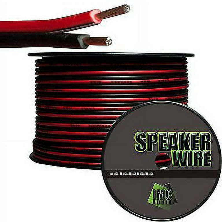 16 Gauge Speaker Wire Red Black Cable Power Ground Strand Copper 25 Ft Car  Home