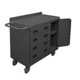 thumbnail image 1 of 16 Gauge Tubular Push Handled Lockable Cart with 3 Shelves & 4 Drawers, Lips Up, Gray - 36 x 18 x 38.38 in., 1 of 1