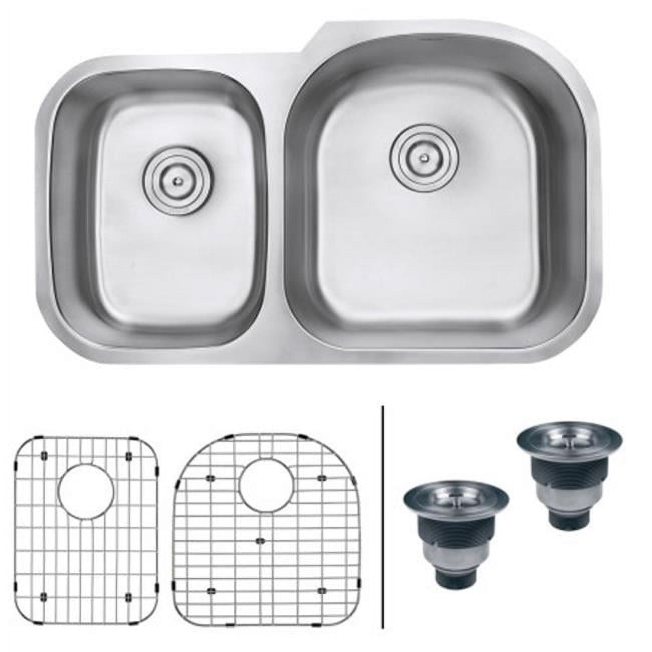 Ruvati 34-Inch Stainless Steel Double Bowl Undermount Kitchen Sink