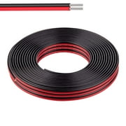 16 Gauge Wire (16 AWG) - 32 Foot 2 Pins Tinned Pure Copper Electrical Wire, 2468 80 300V Hookup Red Black Copper Stranded Auto 2 Cord Flexible Extension Cable for LED Ribbon Lamp Light