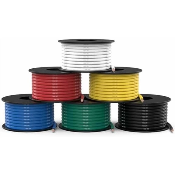 16 Gauge Wire 180ft, 16 AWG Wire 6 Colors 30ft Each Spool, Flexible Tinned Copper Electrical , Wiring kit for Breadboard/Automotive/DIY/, 200?
