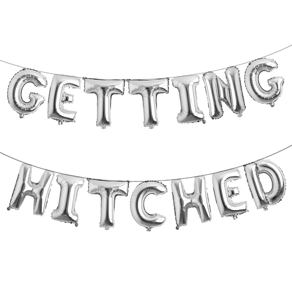 16" Getting Hitched multicolor Bachelorette, Wedding, Bridal Shower Party Balloon Letter