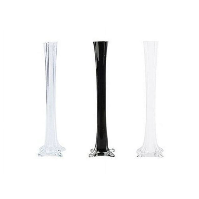 16" Glass Eiffel Tower Vases 12 Pack Clear
