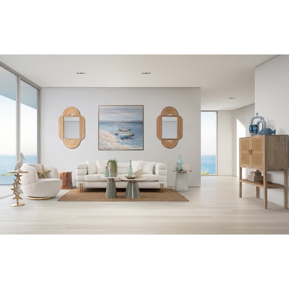 16" Glass Mosaic Vase - Contemporary Coastal Blue Decorative Flower Vase - Glass Vase Table Centerpiece Decor for Home or Office