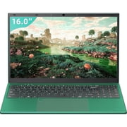 Rumtuk 16" Green Laptop,16 GB RAM,1 TB SSD,Win 11 Pro/Office 2019,CPU 6500Y ,FHD IPS Display, Backlit KB, Fingerprint, USB 3.0, HDMI,WiFi, Bluetooth, Notebook PC Perfect for Work Study and Play