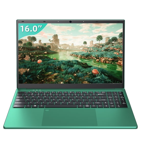 Rumtuk 16" Green Laptop, DDR4 16GB RAM, 1TB SSD, Win 11 Pro/Office 2019, Pentium 6500Y up to 3.4GHz, FHD IPS Display, Backlit KB, Fingerprint, USB 3.0,Type-C,WiFi/BT, PC Notebook for Work, Study