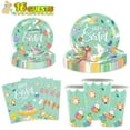 thumbnail image 1 of 16 Guests Happy Easter Dinnerware Bundle Easter Cups Dinner & Dessert Plates and Napkins Disposable Paper Tableware Set for Easter Picnic Church Easter Egg Hunt Bunny Brunch Party Supplies, 1 of 7