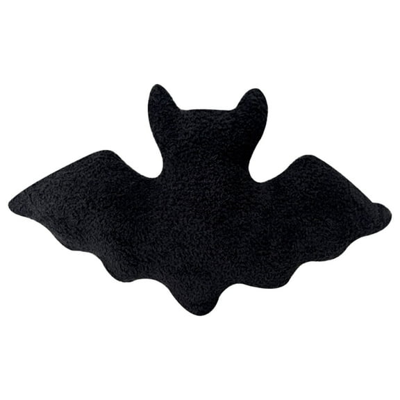 16" Halloween Bat Plush Pillow - Gothic Black Bat Shaped Throw Pillow for Couch, Sofa & Bed - Spooky Stuffed Animal Decor for Home, Car & Halloween Party
