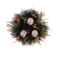 thumbnail image 1 of 16" Halloween Skeleton Wreath - Spooky Colorful Weed & Black Mesh Wreath with Spiders - Indoor/Outdoor Scary Decor for Doors, Walls & Halloween Parties, 1 of 9