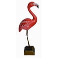 thumbnail image 1 of 16" Hand Carved Beautiful Wood Pink Flamingo Bird Sculpture Tropical Home Decor Decoy Vintage Style Wood Replica Life-Like Figurine, 1 of 2