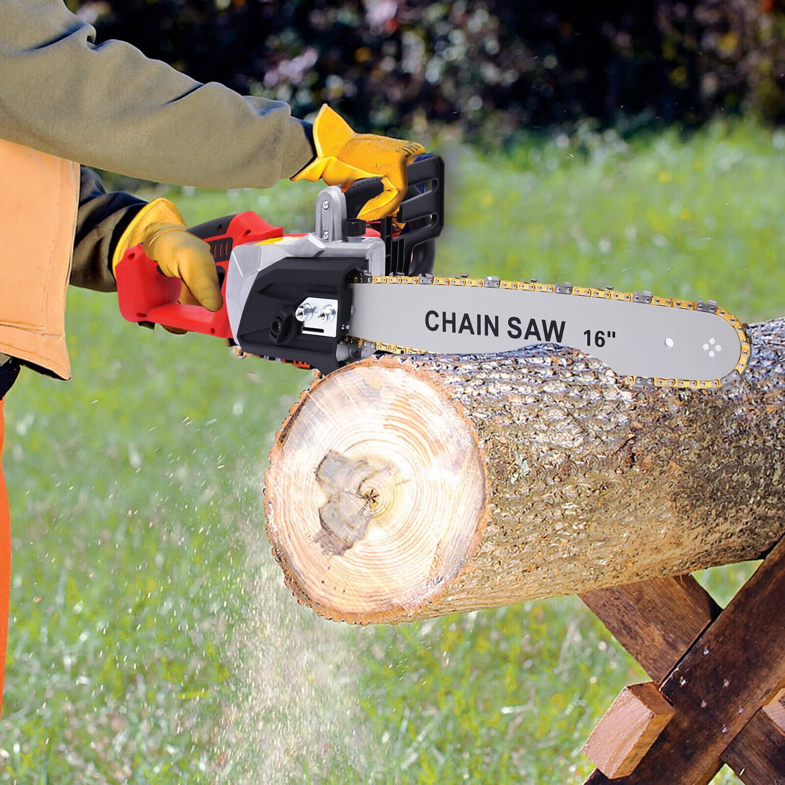16'' Handheld Electric Chainsaw Cordless Chain Saw Wood Cutter Rechargeable