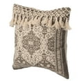 thumbnail image 1 of 16" Handwoven Cotton Throw Pillow Cover with Traditional Pattern and Tasseled Top, 1 of 4