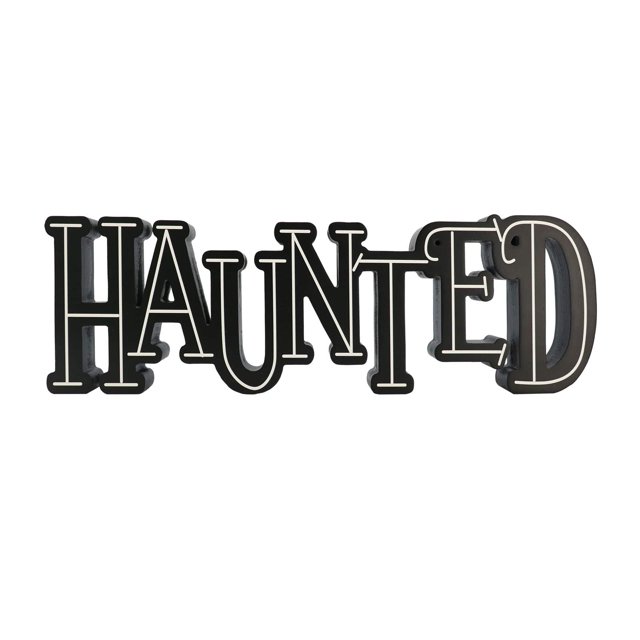 16”; Haunted Cutout Tabletop Sign by Ashland®, Halloween Decorations