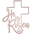 thumbnail image 1 of 16" He is Risen Wood Cutout With Cross | 1/4" Thick Birch Wood | Easter Crafts | Wood Words | Wood Cross | | Christian Decor, 1 of 3