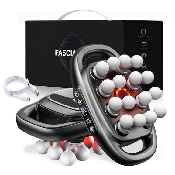 16 Head Massage Gun Deep Tissue, 3 Modes & 30 Intensities Percussion Massager for Full Body, Silent Multihead Massager with Type-C Charge, Portable Muscle Relief for Shoulders Back Legs