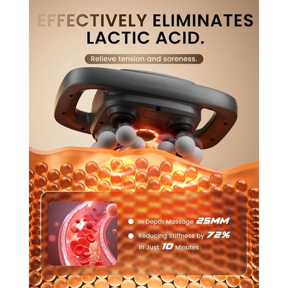 16 Head Massage Gun Deep Tissue, Back Massager with 3 Modes & 30 Intensity Levels, Professional Percussion Muscle Gun for Legs, Back Ideal for Home, Gym and Office Use, Grey