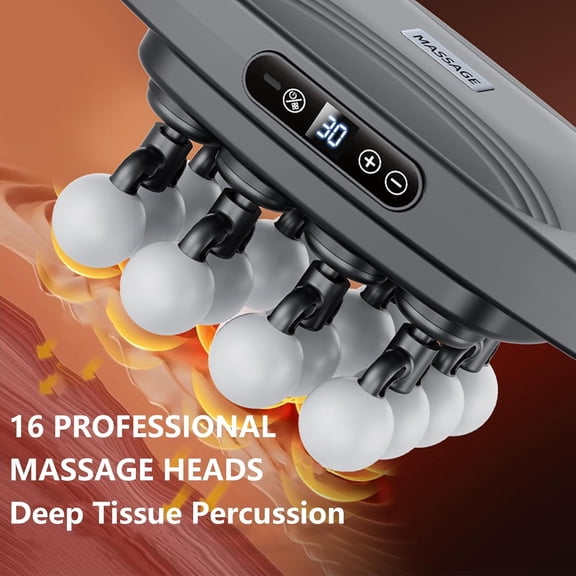 16 Head Massage Gun Deep Tissue Percussion Massager with 30 Levels & 3 Modes Quiet Electric Muscle Therapy for Back Neck Shoulder Leg Pain Relief