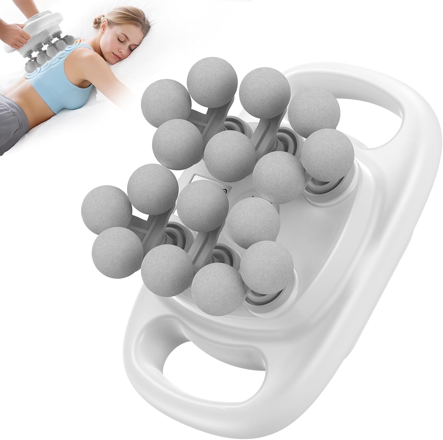 16-Head Massage Gun Set, Deep Tissue Percussion Massager with 8 Modes & 50 Intensities, Portable Quiet Muscle Massage Gun for Legs, Waist, Back, Neck, Buttocks Muscles Pain Relief, White