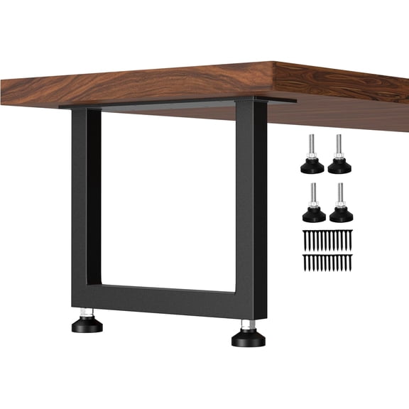 16" Heavy Duty Metal Coffee Table Legs, 16x16 Inch, Set of 2 | 800 LBS Capacity, 14-Gauge Steel, Fits 16-24" Wide Tops, M12 Adjustable Feet, Rust-Proof, For Coffee Tables & Benches