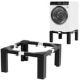 thumbnail image 1 of 16" Height Heavy-Duty Laundry Pedestal, Full Size Adjustable Washer Dryer Stand with Non-Slip Mat, 17.7-31" Adjustable Width Washing Machine Base for Refrigerator, Dishwasher, Black, 1 of 7