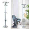thumbnail image 1 of 16-Hook White Metal Coat Rack Tree Stand Clothes Hat Bag Hanger Umbrella Holder for Hallways, Bedrooms, 1 of 15