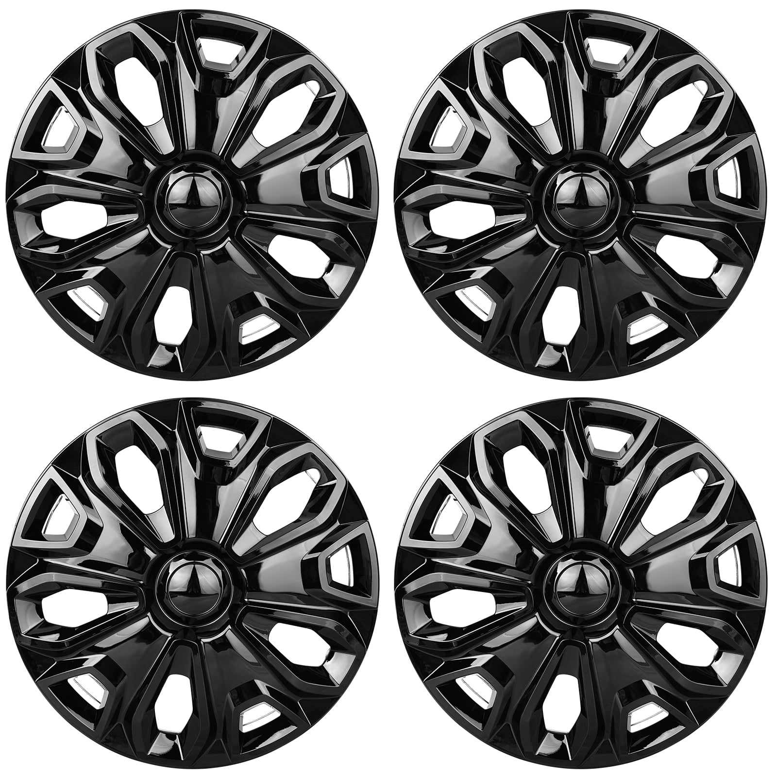 16" HubCaps Compatible With 2015-2023 FORD TRANSIT 150 250 350 VAN 16 inch Steel Wheel Covers ;Black ; Set Of 4 Packs