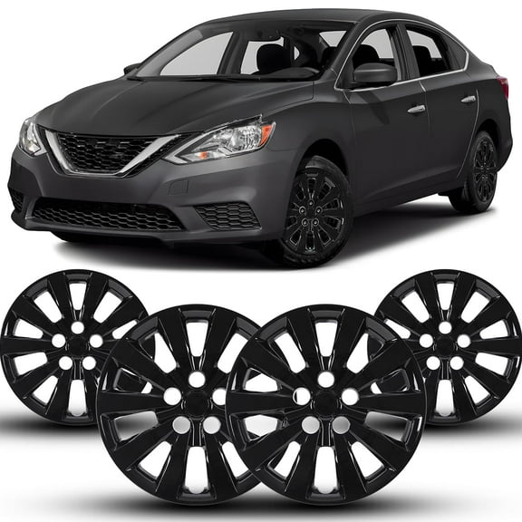 16" Hubcaps Wheel Covers for 2013-2019 Nissan Sentra & 2011-2017 Nissan Leaf Wheel Rim Covers 16 inch Hub caps Set of 4 (SilverLacquer)