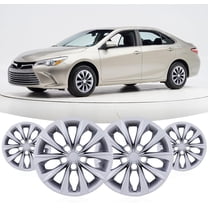 16" Hubcaps for 2015-2017 Steel Wheels, R16 Car Hubcaps Snap On Installation 16 Inch Wheel Rim Cover Set of 4, Silver