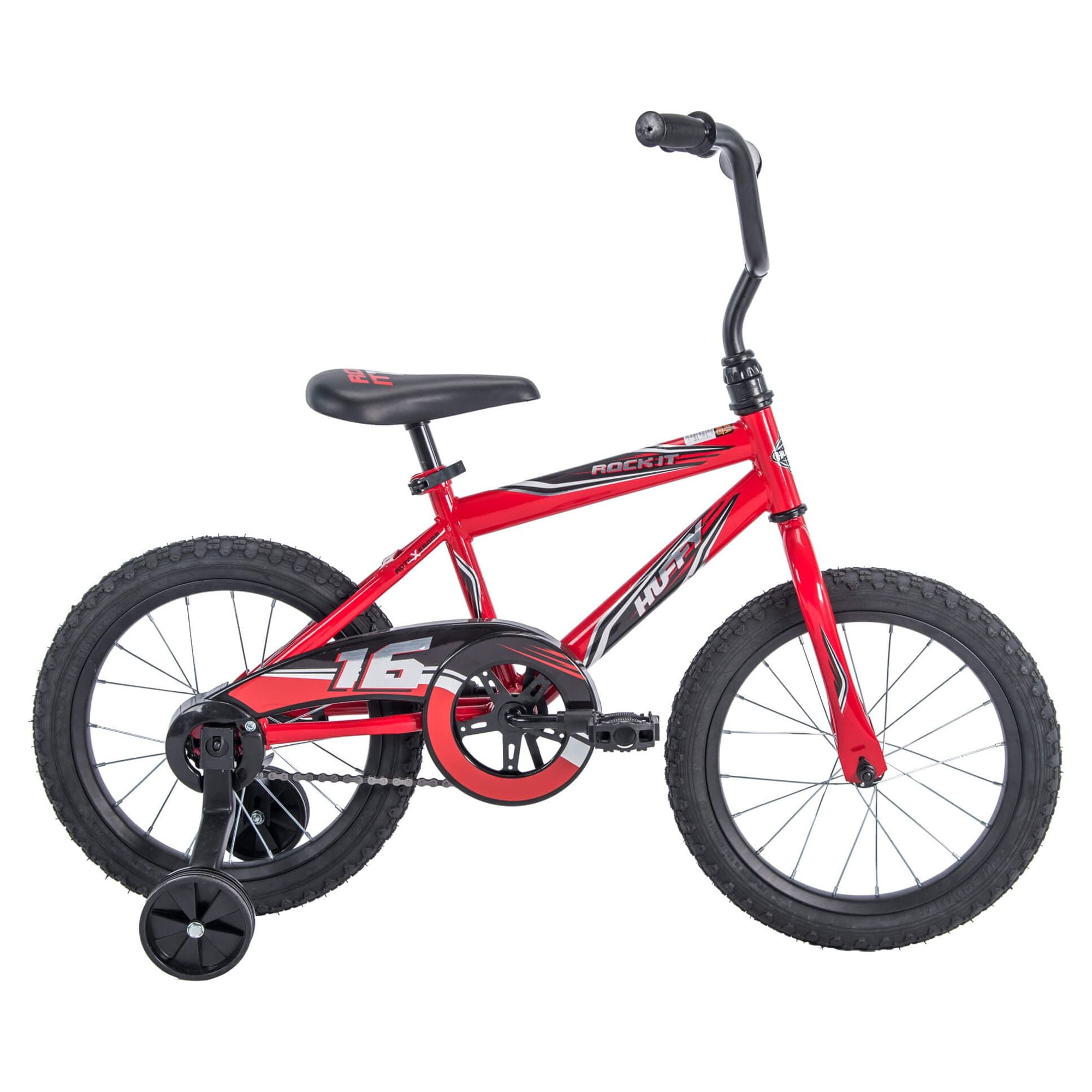 Walmart discounts of "Huffy 16"" Rock It Boys' Single-Speed Bike, Red for Ages 4-6, EZ Build"