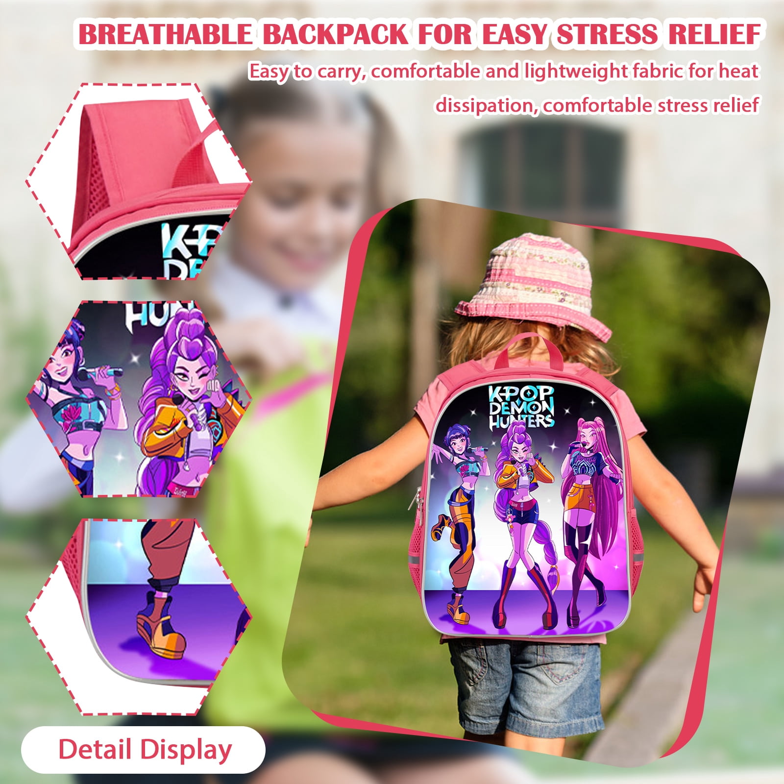 16 INCH Kpop Demon Hunters Printed Backpack For Students, Travel Laptop ...