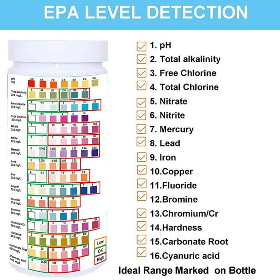 16 In 1 Drinking Water Test Kit, Home Water Test Kit, Water