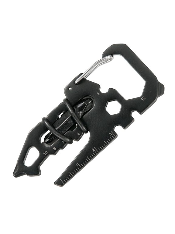 16 In 1 Multifunctional Keychain Card Stainless Steel Portable Pocket Tool Household Outdoor Emergency Utility Gadget For Daily Use Black A