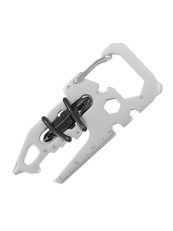 16 In 1 Multifunctional Keychain Card Stainless Steel Portable Pocket Tool Household Outdoor Emergency Utility Gadget For Daily Use Silver A