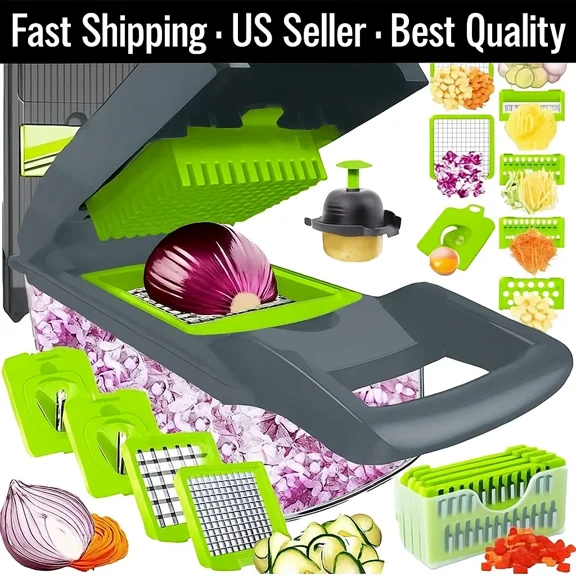 16-In-1 Vegetable Fruit Chopper Cutter Food Onion Veggie Dicer Slicer Kitchen