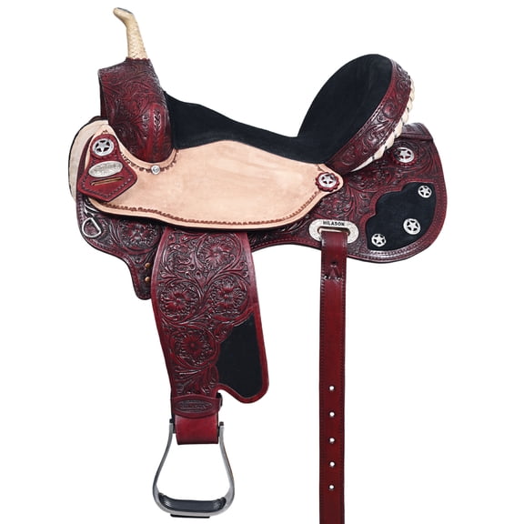 16 In Flex Tree Western Horse Saddle American Leather Trail Barrel By Hilason