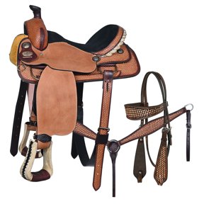 16 In HILASON Western Horse Ranch Roping American Leather Saddle Brown