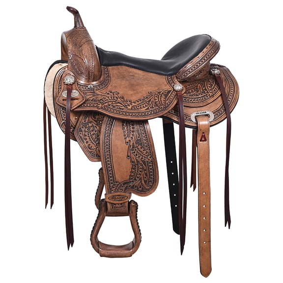 16 In HILASON Western Horse Saddle American Leather Flex Tree Trail & Pleasure Antique Brown