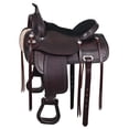 thumbnail image 1 of 16 In HILASON Western Horse Saddle American Leather Flex Tree Trail & Pleasure Chocolate Brown, 1 of 8