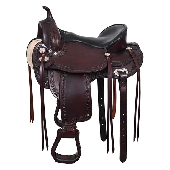 16 In HILASON Western Horse Saddle American Leather Flex Tree Trail & Pleasure Chocolate Brown